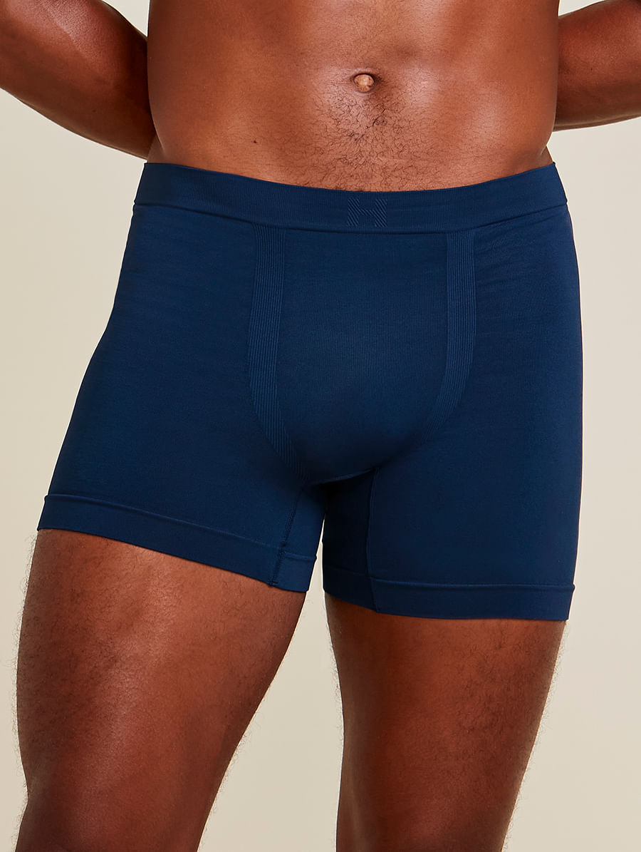 Cueca Boxer Sem Costura Em Microfibra Light Azul Cedro